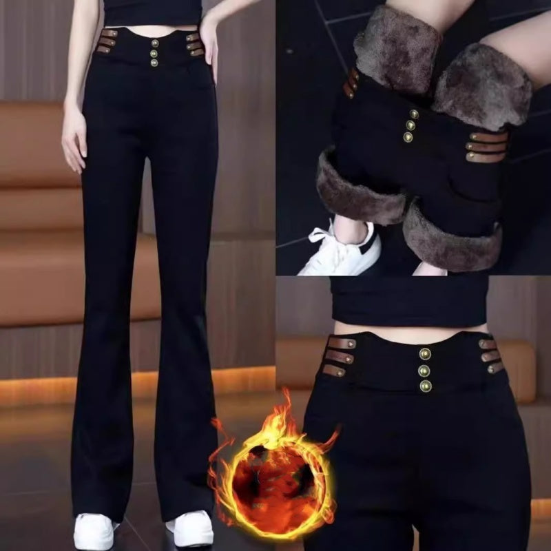 🔥New Year Hot Sale🔥High-cut women's trousers with plush lining