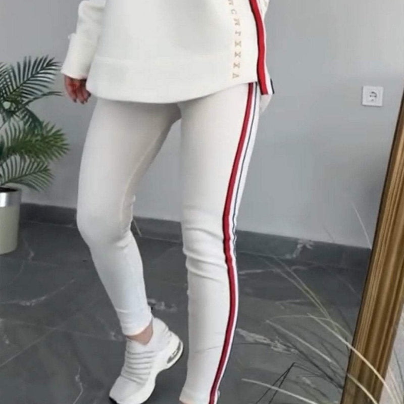 🔥2025 New Arrival - 50% OFF🎉Women's Long-Sleeved Striped Casual Hooded Top&pant ✈️Free Shippings