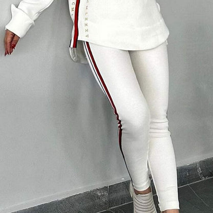 🔥2025 New Arrival - 50% OFF🎉Women's Long-Sleeved Striped Casual Hooded Top&pant ✈️Free Shippings