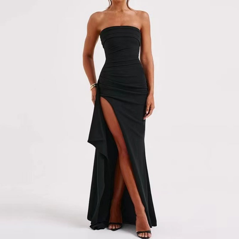 🎉Happy New Year! 50% OFF 🛍️Strapless Sheath Dress with Side Slit