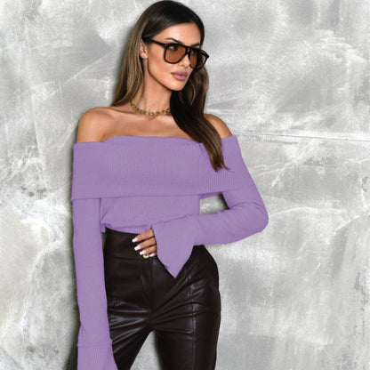 🎉Happy New Year! 50% OFF 🛍️Off-the-Shoulder Long Sleeve Sweater