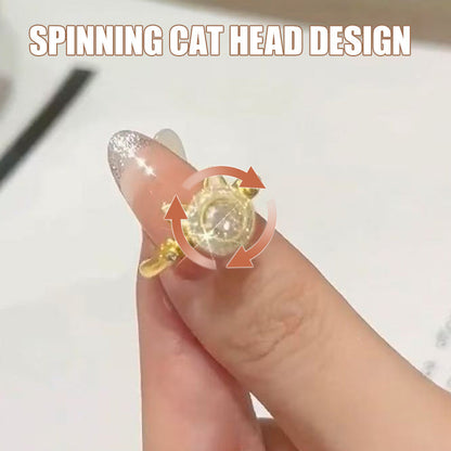 ✨New Arrival✨Spinning Sparkle Cat Head Ring with Style and Luck