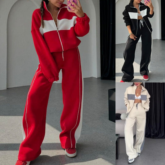 🎉Happy New Year! 50% OFF 🛍️Women's Two-Piece Color-Block Tracksuit