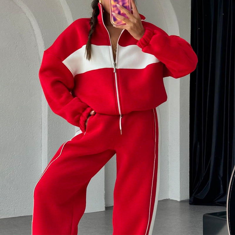 🎉Happy New Year! 50% OFF 🛍️Women's Two-Piece Color-Block Tracksuit