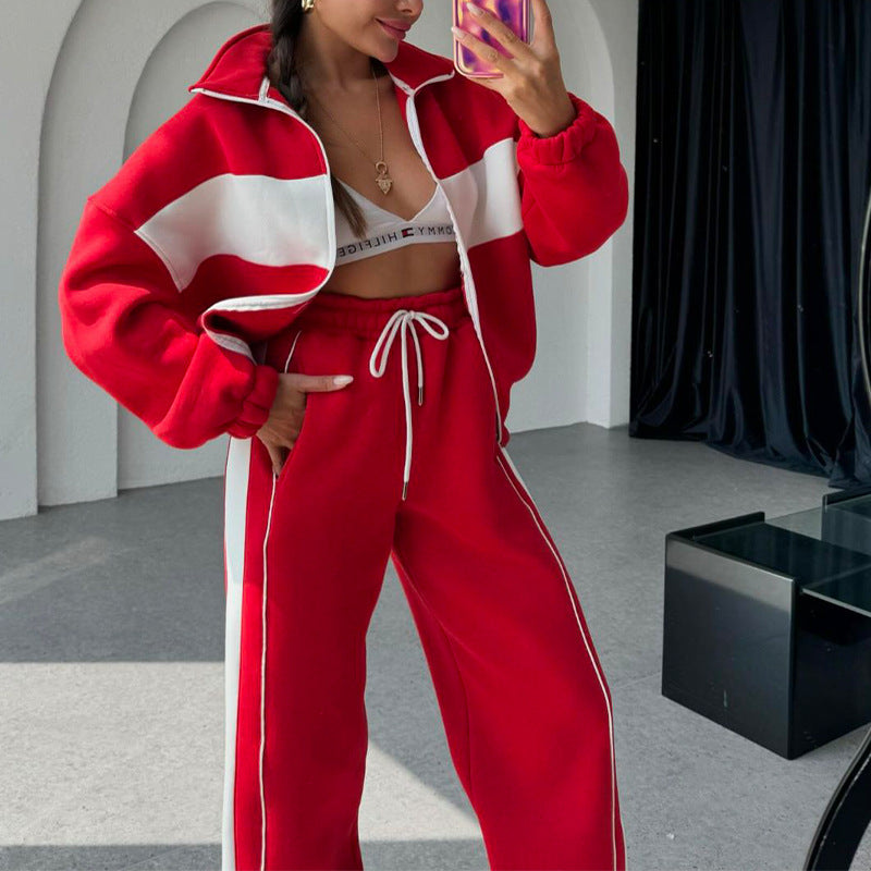 🎉Happy New Year! 50% OFF 🛍️Women's Two-Piece Color-Block Tracksuit