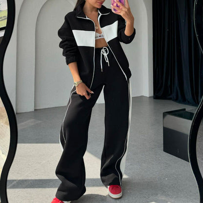 🎉Happy New Year! 50% OFF 🛍️Women's Two-Piece Color-Block Tracksuit