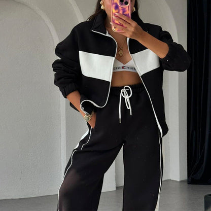 🎉Happy New Year! 50% OFF 🛍️Women's Two-Piece Color-Block Tracksuit