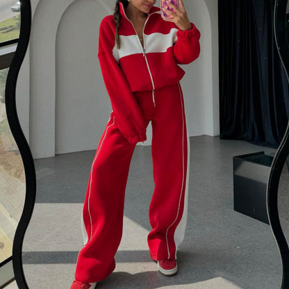 🎉Happy New Year! 50% OFF 🛍️Women's Two-Piece Color-Block Tracksuit