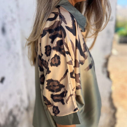 🎉Happy New Year! 50% OFF 🛍️Women's Leopard Print Button Down Shirt