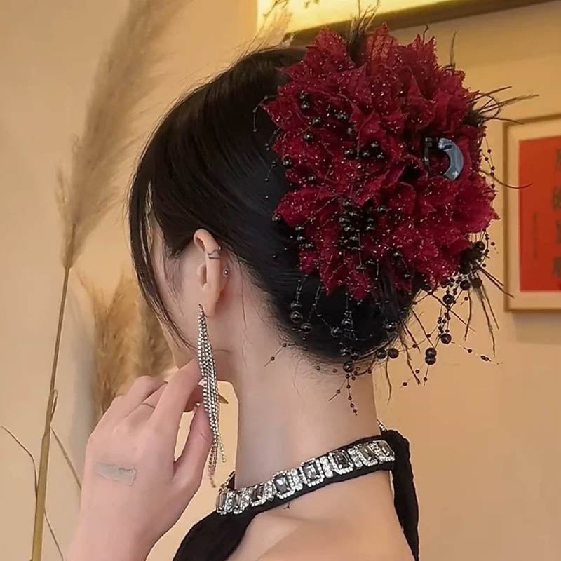 🎉Happy New Year! 50% OFF 🛍️Elegant Flower Shark Hair Clip for Women