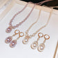 🔥New Year Hot Sale🔥Vintage Elegant Zirconia Imitation Pearl Necklace & Earrings