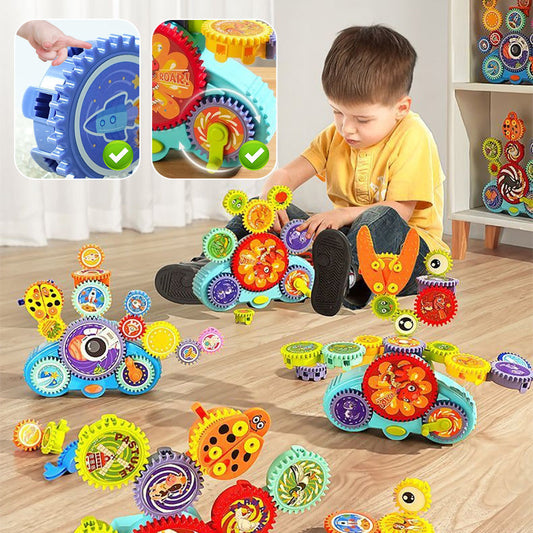 ✨✨Let your child be creative✨Transforming Gear Electric Building Blocks Toy