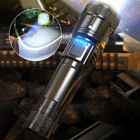 🔦🔥 Linterna Superpotente con Zoom – Iluminación Intensa y Alcance Ajustable ✨