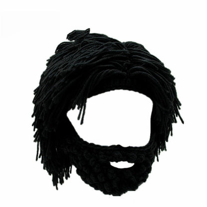 🔥 50% DE DESCUENTO 🔥 Sombrero Punk con Peluca Integrada y Barba Tejida 🎸🧔 | Look Rebelde y Divertido para Fiestas, Disfraces y Eventos 🎉