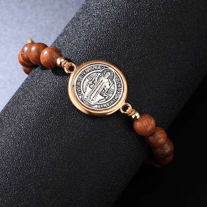 ✨Compre 1 y llévese 1 gratis🔥Pulsera unisex ajustable con cuentas de madera de San Benito