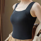 Camiseta de tirantes térmica con cuello en U y sujetador incorporado para mujer