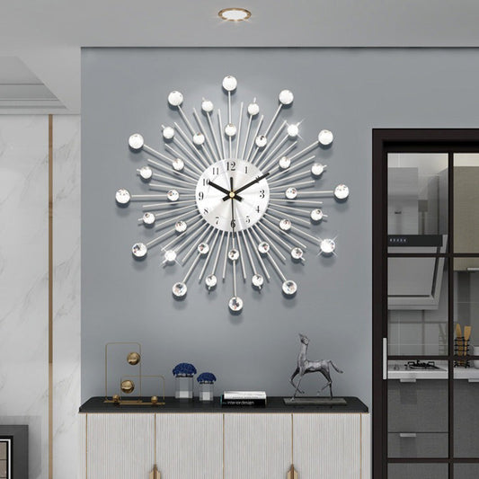 ✨🕰️ 50% de descuento⚡en el Creative Rhinestone Wall Clock – ¡Lujo silencioso y minimalista para salón, comedor y entrada! 💎🏡