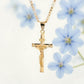🔥【1° Más Vendido】🔥 ¡50% DE DESCUENTO! ⏰ Collar con colgante de crucifijo tono dorado – Diseño detallado INRI, cadena Figaro ajustable y joya religiosa para el día a día ✝️✨