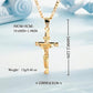🔥【1° Más Vendido】🔥 ¡50% DE DESCUENTO! ⏰ Collar con colgante de crucifijo tono dorado – Diseño detallado INRI, cadena Figaro ajustable y joya religiosa para el día a día ✝️✨