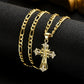 🔥【1° Más Vendido】🔥 ¡50% DE DESCUENTO! ⏰ Collar con colgante de crucifijo tono dorado – Diseño detallado INRI, cadena Figaro ajustable y joya religiosa para el día a día ✝️✨