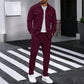 Conjunto de chaqueta y pantalón de hombre con textura de gofre y cierre de botones