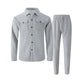 Conjunto de chaqueta y pantalón de hombre con textura de gofre y cierre de botones