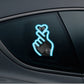Luz solar para la ventana del coche con forma de corazón