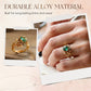 ✨💖Anillo de cristal sintético verde con hojas intrincadas💍