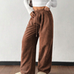Pantalón de pana informal de corte holgado para mujer