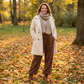 Pantalón de pana informal de corte holgado para mujer