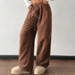 Pantalón de pana informal de corte holgado para mujer