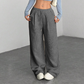 Pantalón de pana informal de corte holgado para mujer