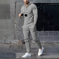 Conjunto de 2 piezas de chándal con capucha de color liso para hombre