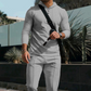 Conjunto de 2 piezas de chándal con capucha de color liso para hombre