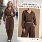 Conjunto de Sudadera con Capucha V y Pantalones para Mujer