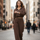 Conjunto de Sudadera con Capucha V y Pantalones para Mujer