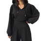 Conjunto de Sudadera con Capucha V y Pantalones para Mujer
