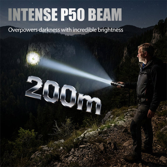 📢📢¡50 % de descuento! ⏰Linterna LED P50 recargable con zoom ajustable