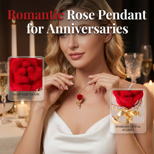 🌹Compra 2 y recibe 1 gratis 💎Collar con colgante de rosa roja elegante