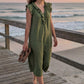 👗Vestido casual sin mangas para mujer con escote en V y volantes💚