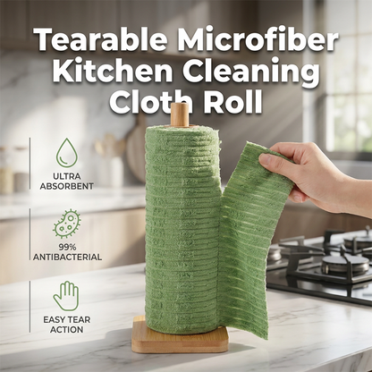 🧻✨ Rollo de Paños de Microfibra Desmontables – 20 Unidades, Ultraabsorbentes, Antigrasa y Multiusos