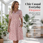 🎉 ¡50% DE DESCUENTO POR TIEMPO LIMITADO! 🔥 Vestido casual de mujer con cuello en V y estampado, con bolsillos – Diseño floral y prácticos bolsillos laterales 🌸