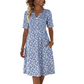 🎉 ¡50% DE DESCUENTO POR TIEMPO LIMITADO! 🔥 Vestido casual de mujer con cuello en V y estampado, con bolsillos – Diseño floral y prácticos bolsillos laterales 🌸