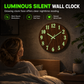 🔥 Oferta por tiempo limitado 🕰️ Reloj de pared silencioso de 30 cm con efecto madera y números luminosos ✨